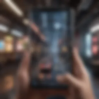 Abstract futuristic mobile gaming concept