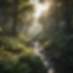 A mobile gaming interface showcasing a survival game with lush environments