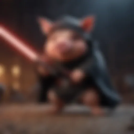 Sith Lord Pig wielding lightsaber in Angry Birds Star Wars