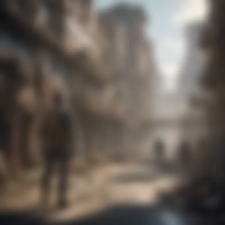 Intense action scene in a post-apocalyptic world