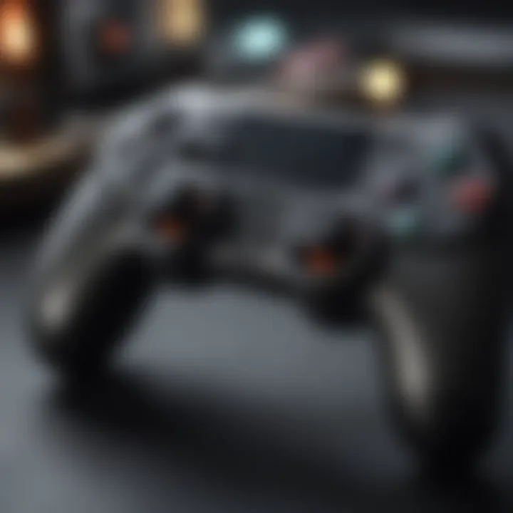 Artistic visualization of mobile gaming with external controllers