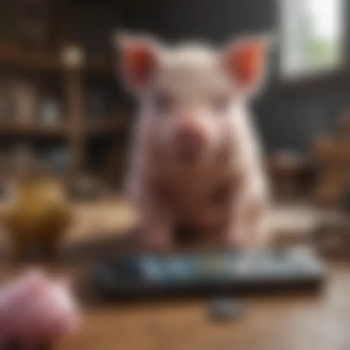 An engaging scene of children playing with Bad Piggy toys alongside mobile devices