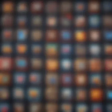 Diverse App Interfaces A collage of various dating game app interfaces showcasing vibrant graphics.