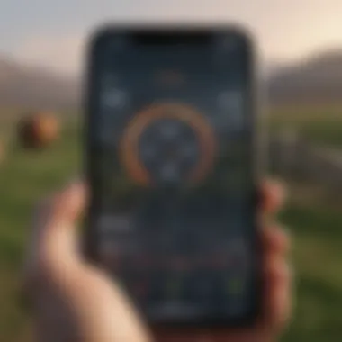 Livestock Tracking App Dashboard Livestock tracking app displaying health and location data.