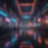 Vibrant futuristic game setting with neon lights