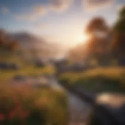 Vibrant landscape with enhanced lighting effects