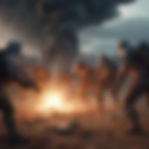 Strategic battlefield scene in a popular mobile game