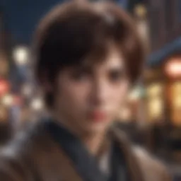 Illustration depicting a mysterious and alluring character from an otome app