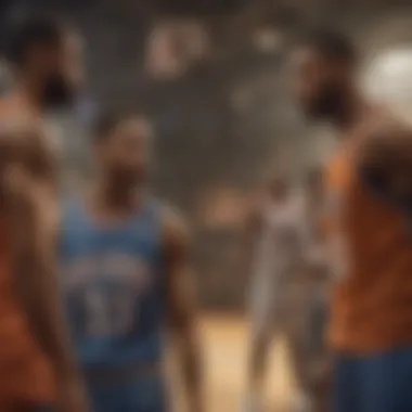 Diversity in Basketball Gaming Community Diverse group of mobile gaming enthusiasts enjoying basketball video games