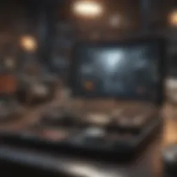 A diverse range of game development tools displayed on a digital workspace.