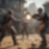 Dynamic gameplay showcasing intense combat