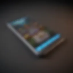 Visual representation of mobile game development interface