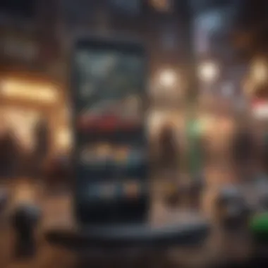 Diverse Game Genres for Cell Phones Creative illustration depicting popular game genres