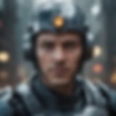 Tech Titans: Conquer the Virtual Battlefield Cybernetic warrior in a high-tech battle arena