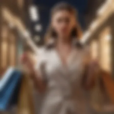 Fashionable Woman with Shopping Bags Elegantly dressed woman holding shopping bags