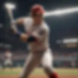 Dynamic baseball player in action