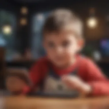 Technology in Early Education Child using a tablet to play an educational game
