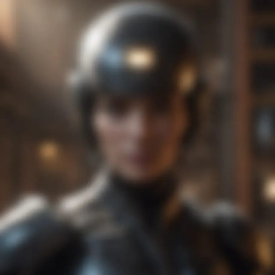 Enigmatic Android Game Character in Shadow