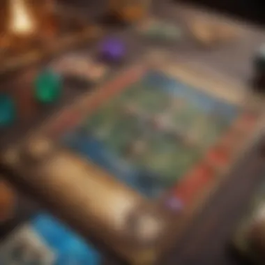Fantasy-Themed Card Game Interface A vibrant fantasy-themed card game interface
