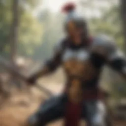 Warrior engaging in intense battle in Android fight game