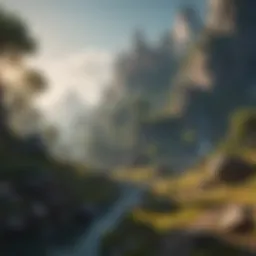 A captivating digital landscape showcasing an epic fantasy realm in an RPG