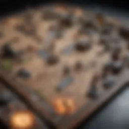 A strategic board layout showcasing various unit types