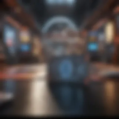 Futuristic Virtual Card Game Illustration showcasing a futuristic virtual card game