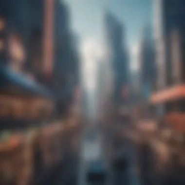 Cityscape of futuristic metropolis