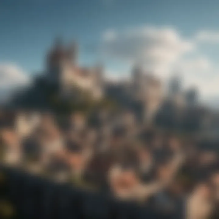 Detailed skyline of a medieval kingdom