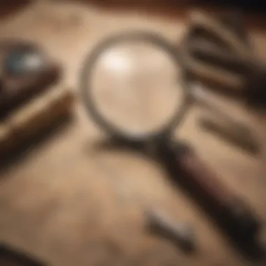 Vintage Magnifying Glass on Old Map
