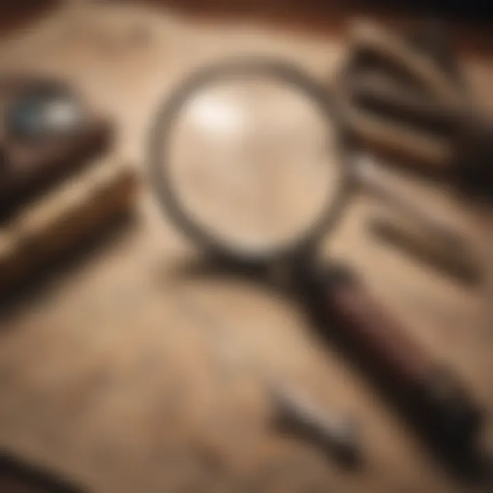 Vintage Magnifying Glass on Old Map