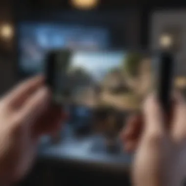 Engaging Gameplay Setup Engaging gameplay setup between two players on mobile devices