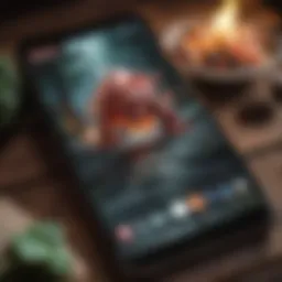 A vibrant digital representation of a Dungeons & Dragons campaign in progress on an Android device