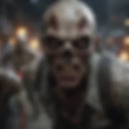 A thrilling scene of a zombie apocalypse in a virtual environment