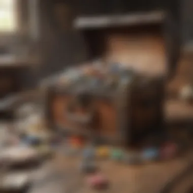 Gaming Treasure Trove Illustration featuring a treasure chest overflowing with free app store game options