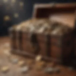 Treasure chest overflowing with coins