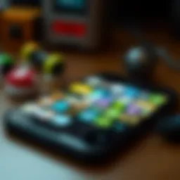 Diverse collection of mobile game icons on a smartphone screen