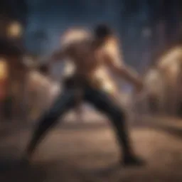 Dynamic gameplay featuring a character executing a special move