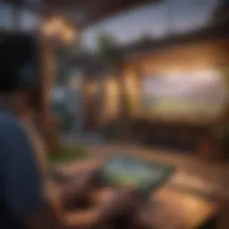 A vibrant landscape showcasing players engaging in augmented reality games.