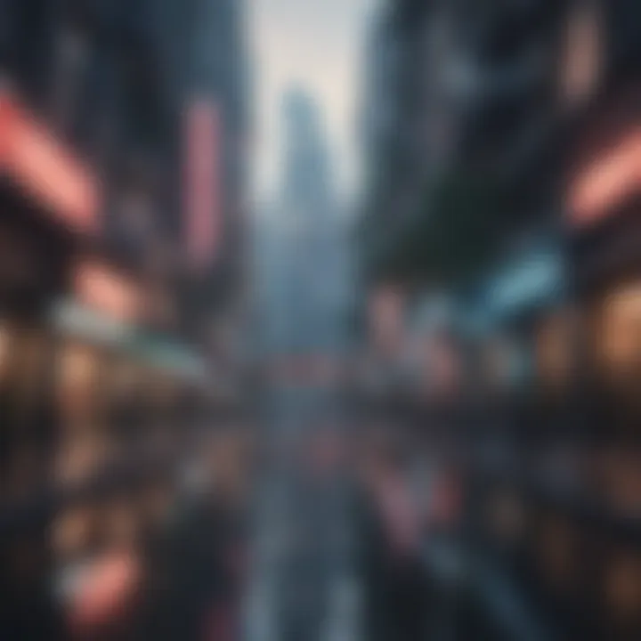 Virtual cityscape with futuristic architecture