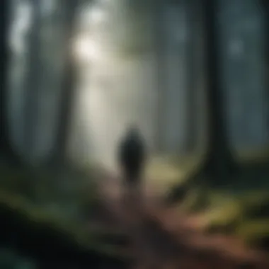 Shadowed figure in mysterious forest