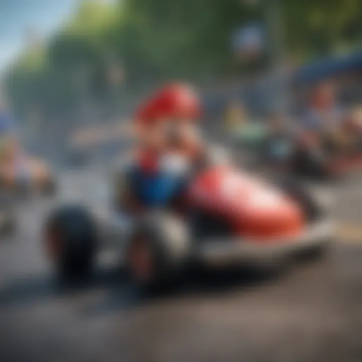 Mario Kart characters in high-speed action