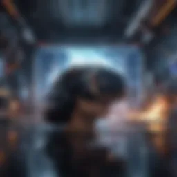 Abstract futuristic illustration of virtual reality gaming