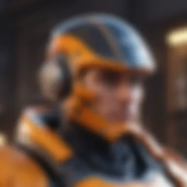 Futuristic Character Upgrade Mysterious hero in futuristic armor