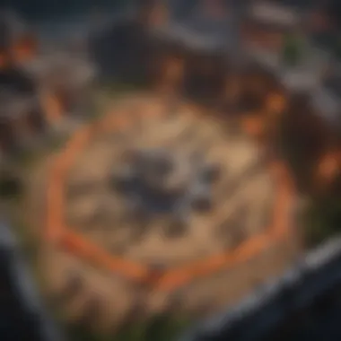 A strategic gameplay moment in a MOBA game, illustrating team coordination and tactics.