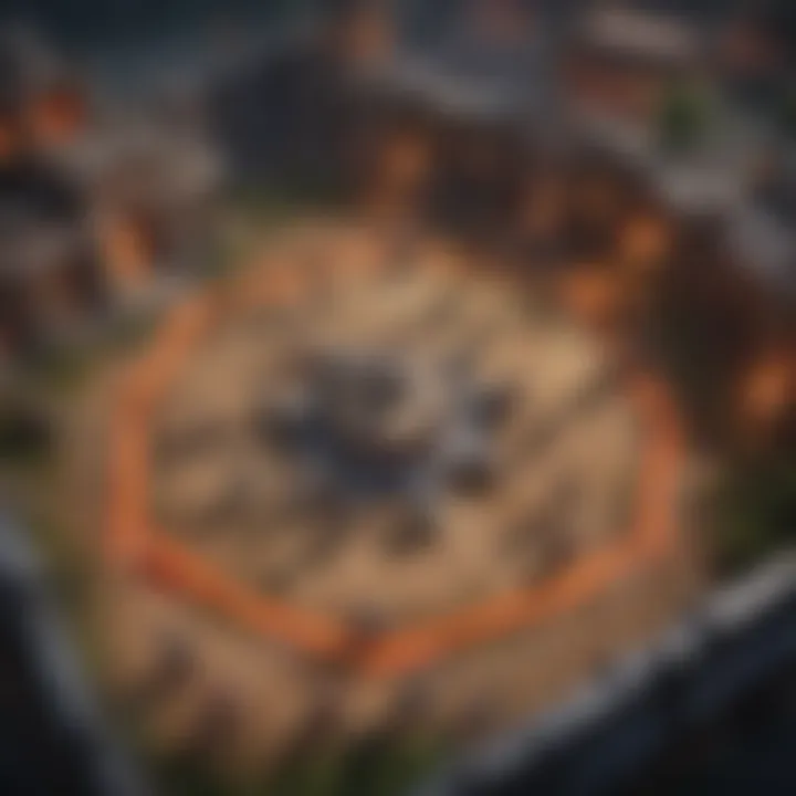 A strategic gameplay moment in a MOBA game, illustrating team coordination and tactics.