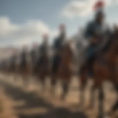 Battle Ready Army Formation An army formation ready for battle in a mobile strategy game