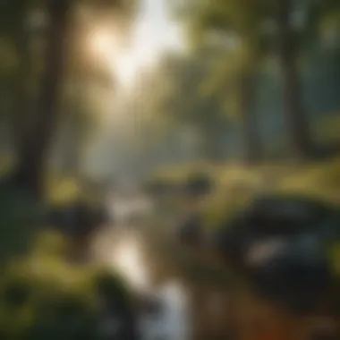 Serene Game Landscapes A serene landscape depicting a calming game environment with soothing colors and gentle animations.