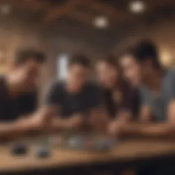 A group of friends enjoying a mobile game together