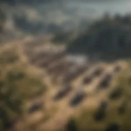 Strategic gameplay screenshot showcasing a medieval battlefield